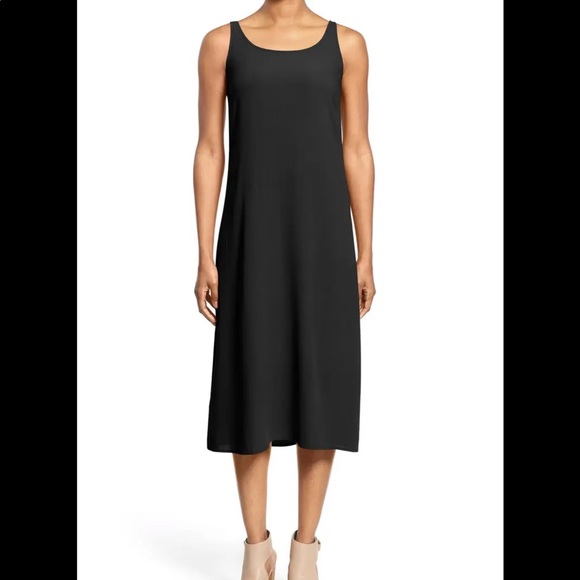 Eileen Fisher Dresses Eileen Fisher 0 Silk Slip Midi Dress In Black Poshmark